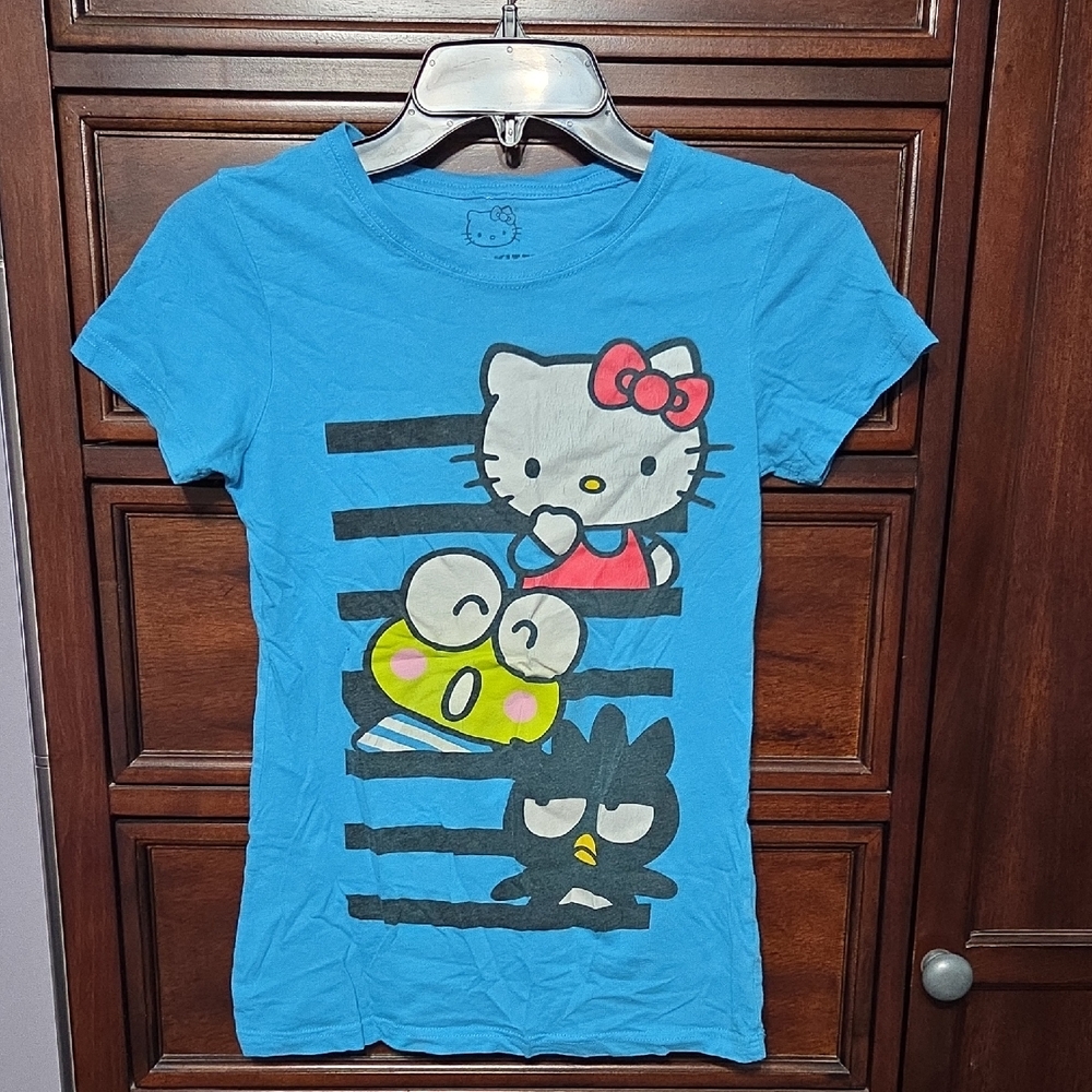 Hello Kitty And Friends Blue And Black Striped Tshirt Juniors S